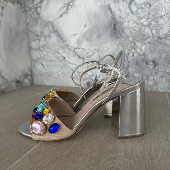Miu Miu Shoes - Silver Miu Miu Sandals